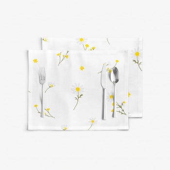 Goldea prostírání na stůl 100% bavlněné plátno heřmánek 2ks 30x40cm