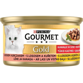 Gourmet Gold cat losos a kuře ve šťávě 85 g