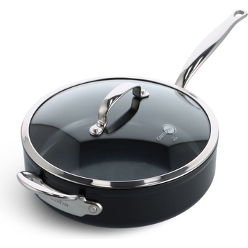 GreenPan BARCELONA PRO pánev 28 cm s poklicí a pomocnou rukojetí, černá CC005328-001