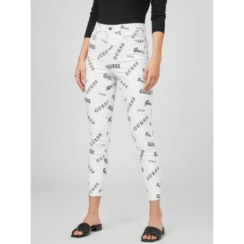 Guess dámské džíny Aubry Logo Super-High rise skinny Jeans bílé