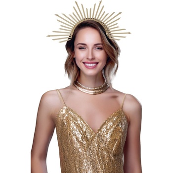 GuircaBarokní čelenka zlatá svatozář