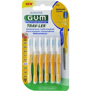 GUM Trav-Ler mezizubní kartáčky s chlorhexidinem kónický 1,3 mm 6 ks blistr