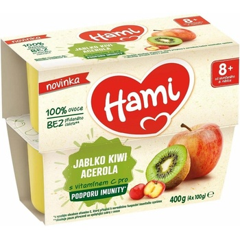 Hami 100% ovoce Jablko kiwi acerola 4 x 100 g