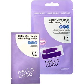 Hello Coco PAP Bělicí pásky na zuby s korektorem barev 7 aplikací 14 ks