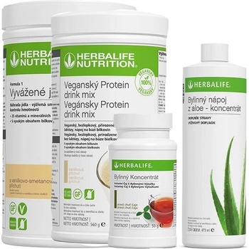 Herbalife sada Formula 1 780 g PDM vegan 560 g Aloe 473 ml a Bylinný čaj 51 g