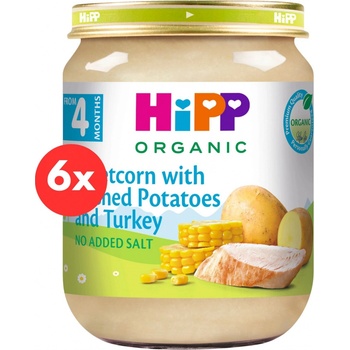 HiPP Bio Bramborová pyré s kukuřicí a krůtím masem 6 x 125 g