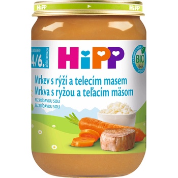 HiPP Bio Mrkev s rýží a telecím masem 190 g