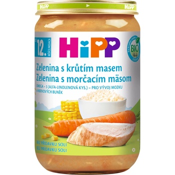 HiPP BIO Zelenina s krůtím masem 220 g