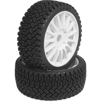 HOBBYTECH RALLYCROSS nalepené gumy bílé disky 2 ks