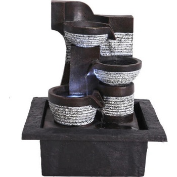 Home Styling Collection Domácí fontána stojící dekorace LED podsvícení 21,5 x 19 x 26 cm černá