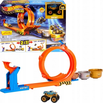 Hot Wheels monster trucks dráha se smyčkou a bigfootem JBX64