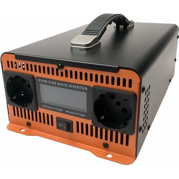 HOULI Power Inverter 12V/230V, 1500W/3000W, čistá sinusoida, 2 zásuvky HPGC0015U