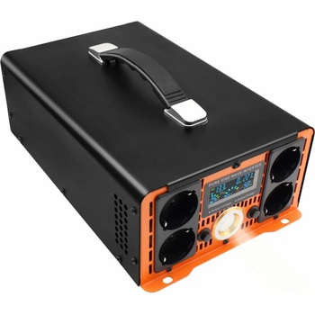 HOULI Power Inverter 24V/230V, 3000W/6000W, čistá sinusoida, 4 zásuvky HPGC0030U