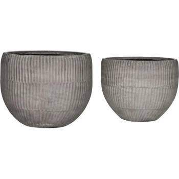 House Doctor Květináče BRAVE 36/43cm SET 2ks šedé