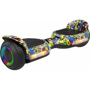 Hoverboard Rebel LED RGB černý s graffiti