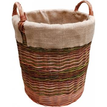 HRADIL proutěný koš ke krbu H174 s jutou 65 x 50 cm barevný