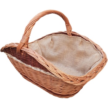 HRADIL Proutěný koš na dřevo ke krbu s jutou 60 x 40 cm