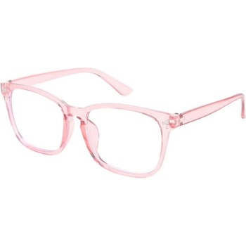 Hranaté brýle proti modrému světlu - Transparentní, růžové