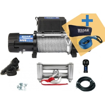 HUSARWINCH Elektrický naviják BST 12000, 5,44 t, 12 V, Ocelové lano, Husar Winch