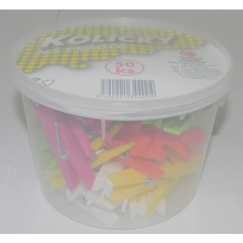Injeton Plast kolíčky na prádlo v dóze mix barev 50 ks