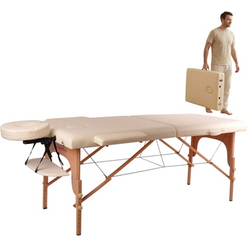 inSPORTline lehátko Taisage 2-dílné dřevěné krémově žlutá