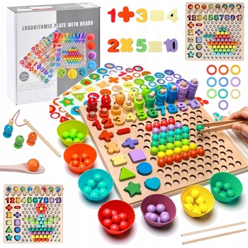 ISO 17252 Dřevěná vkládačka rybičky čísla kruhy