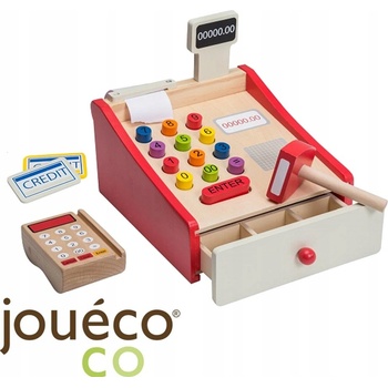 Johntoy Dřevěná pokladna se skenerem