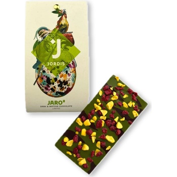 Jordi's hořká a bílá čokoláda s matchou malinami a marakujou 50 g