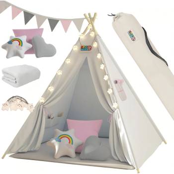Jurhan Dětské teepee Julia 120 x 120 x 160 cm béžová / růžová