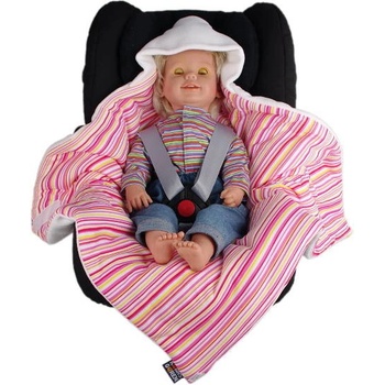 Kaarsgaren Zimní zavinovačka bílá růžové proužky