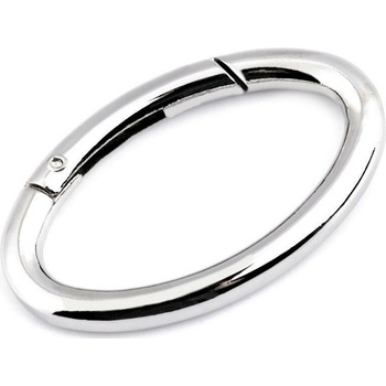 Karabina oválná na kabelky / kroužek na klíče - 1 nikl