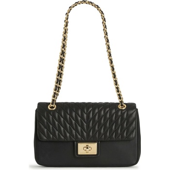 Karl Lagerfeld Paris Agyness Large Shoulder Bag Black Gold