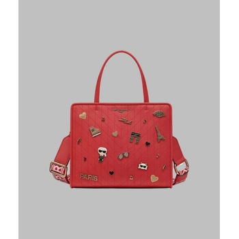 Karl Lagerfeld PARIS dámská kabelka MAYBELLE červená se zlatými detaily