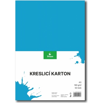 Karton barevný kreslicí A3 (420 x 297 mm), 50 listů/180g světle modrý
