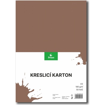 karton kreslící A3 180 g barevný 50 listů hnědý