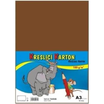 Karton kreslicí A3, 180 g, hnědý, 50 ks