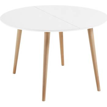 Kave Home Bílý lakovaný rozkládací jídelní stůl Oqui 120/200 x 120 cm
