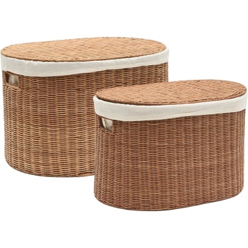 Kave Home Set 2 ratanových košů na prádlo Indali II.