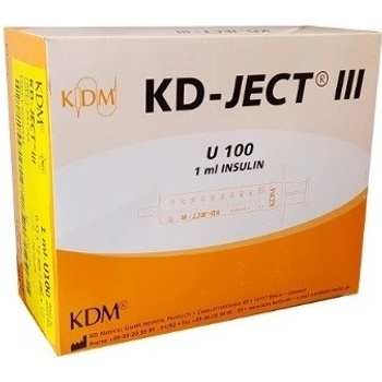 KDM Inzulinová stříkačka 1 ml -U100 jehla 29G 0,33 x 12 mm 100 ks
