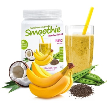 KetoFit Veganské smoothie proteinové banán-kokos 300 g - 10 porcí