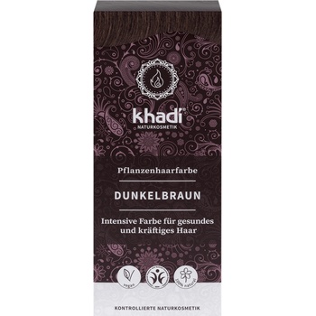 Khadi rostlinná barva na vlasy tmavě hnědá 100 g