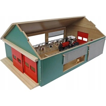 Kids Globe Dřevěná ohrada pro zvířata s okny a roletami 1:32