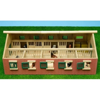 Kidsglobe Kids Globe Farming stáje pro koně dřevěné 62x43x22cm 1:32