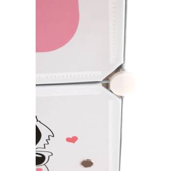 Kondela Dětská modulární skříň, šedý / dětský vzor, ATREY