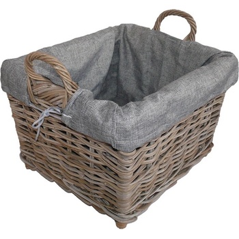 Košíkárna Koš na dřevo ratanový šedý 52x45 cm