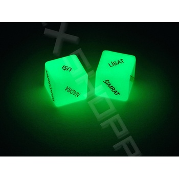 Kostky lásky svítící ve tmě