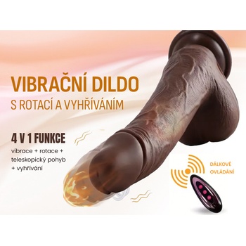 Kvigo Vibrační dildo s rotací a vyhříváním