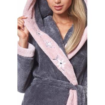 L&L dámský župan 9145 dlouhý Tmavě šedá