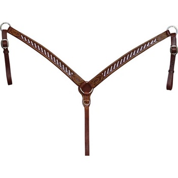 LAKOTA Westernový kožený poprsník SILVER Hnědá