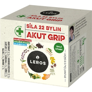 LEROS Bylinný čaj Síla 22 bylin AKUT GRIP 20 x 2,5 g